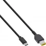 InLine USB-C įkrovimo laidas, skirtas Lenovo nešiojamiesiems kompiuteriams (stačiakampė jungtis), 2 m
