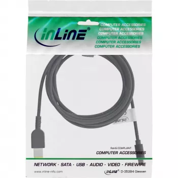 InLine USB-C įkrovimo laidas, skirtas Lenovo nešiojamiesiems kompiuteriams (stačiakampė jungtis), 2 m