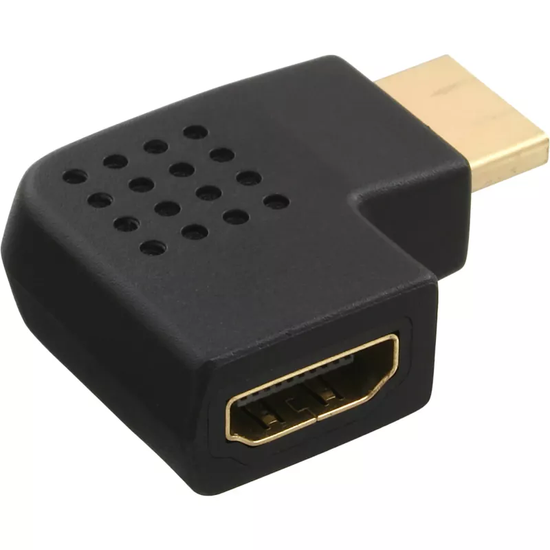 InLine HDMI adapteris, kištukas–lizdas, šoninis kampinis kairysis, auksuotas, 17600S