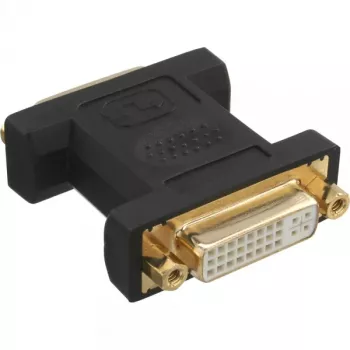 InLine DVI-I adapteris skaitmeninis + analoginis 24+5 moteriška / moteriška juodas auksuotas