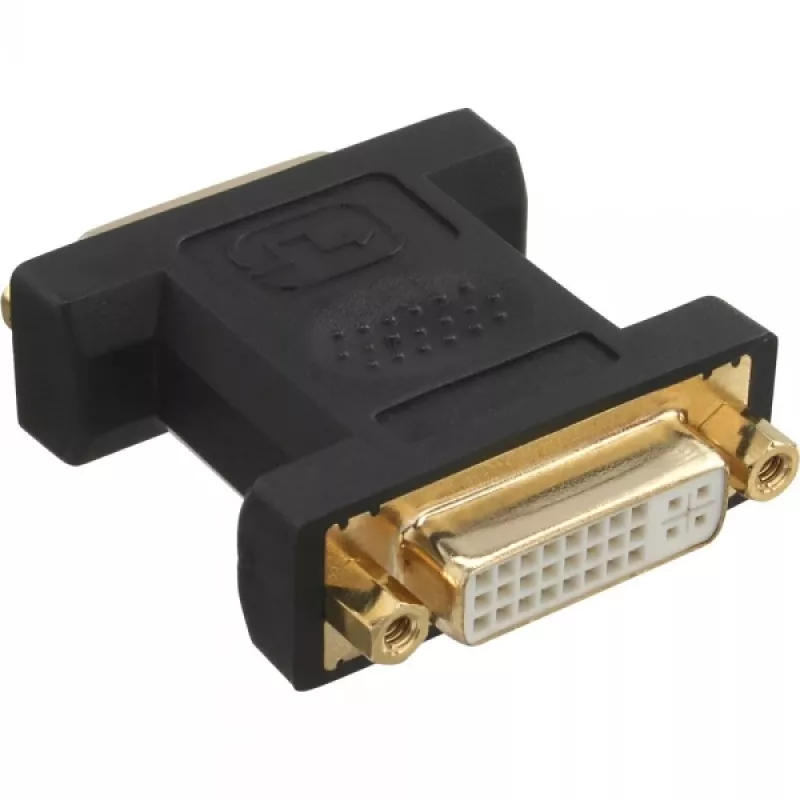 InLine DVI-I adapteris skaitmeninis + analoginis 24+5 moteriška / moteriška juodas auksuotas