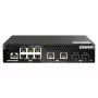 QNAP QSW-M2106R-2S2T tinklo komutatorius Valdomas L2 10G Ethernet (100/1000/10000) 1U Juoda