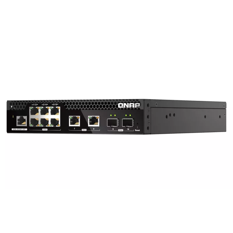 QNAP QSW-M2106R-2S2T tinklo komutatorius Valdomas L2 10G Ethernet (100/1000/10000) 1U Juoda