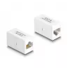 Tinklo kabelis DeLOCK adapteris RJ45 lizdas į RJ45 lizdą Cat.6 UTP 1 m baltas
