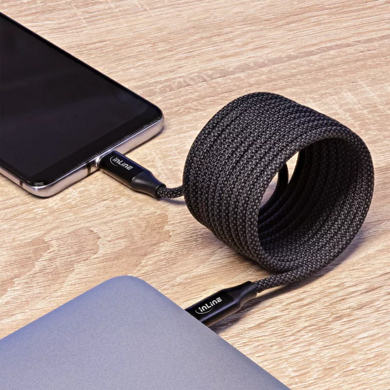 InLine Magnetinis USB-C kabelis, USB-C tėvas/tėvas, 100 W, juodas, 2 m