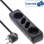 InLine kištukinis lizdas, 4 lizdų, 2x CEE7/3 + 2x Euro CEE 7/16, juodas, 1,5 m