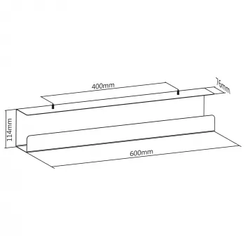 Kabelių tvarkymo sistema po stalu InLine 23190B, plienas, juoda, 114×600×76 mm