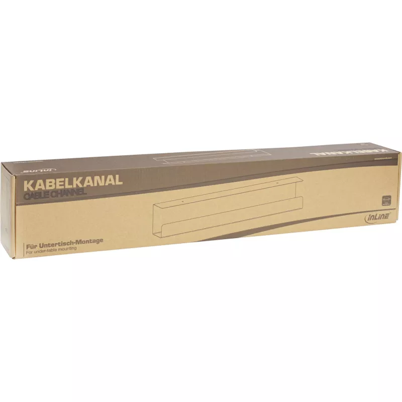 Kabelių tvarkymo sistema po stalu InLine 23190B, plienas, juoda, 114×600×76 mm
