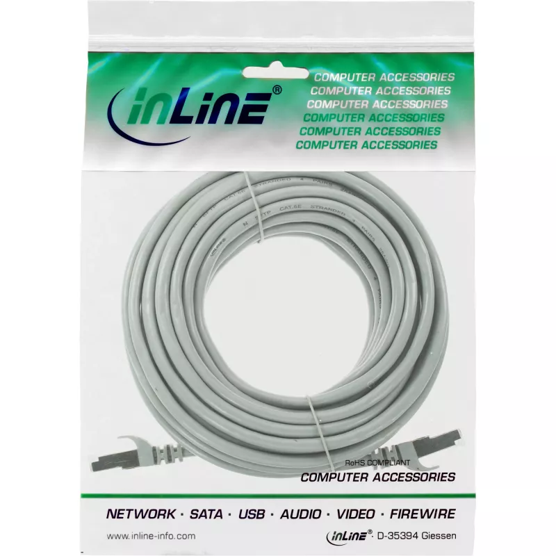 InLine sujungimo kabelis F/UTP Cat.5e pilkas 10 m