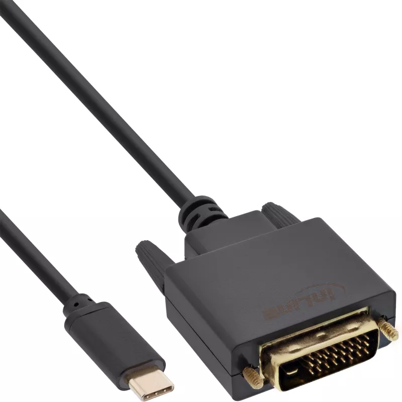 “InLine” USB ekrano kabelis, USB-C (kištukas) / DVI (kištukas) (DP alt. režimas), juodas, 2 m