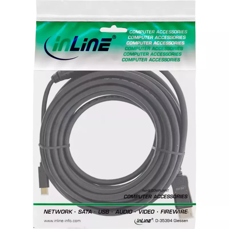 InLine USB Display kabelis, USB-C kištukas į DisplayPort kištuką, 2m