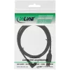 USB Type A jungtis / Mini 5 kontaktų jungtis aukštyn kampuota 90° juoda 3 m InLine 31430