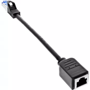 InLine komutacinio kabelio ilgintuvas, RJ45 apsauga, S/FTP (PiMf), Cat.6A, 0,2 m