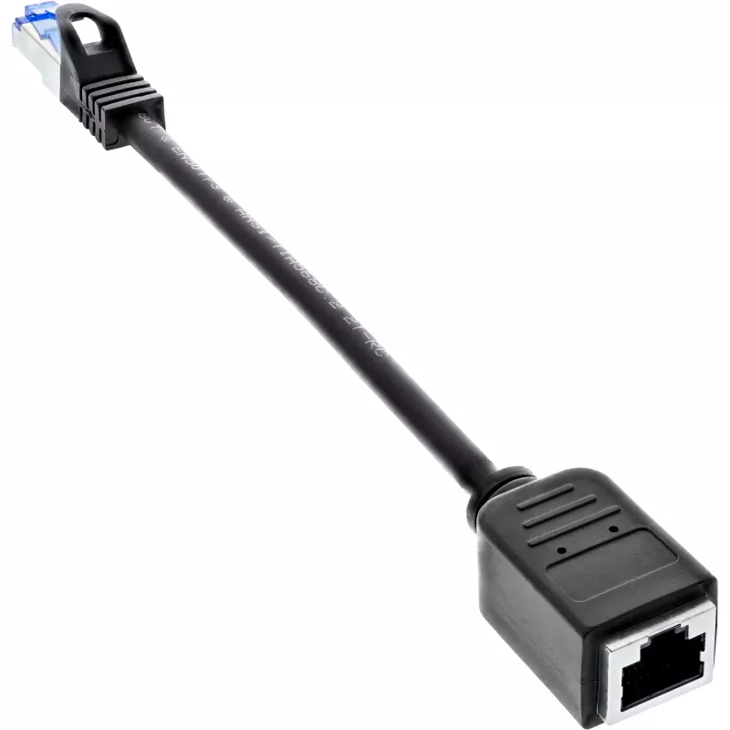 InLine komutacinio kabelio ilgintuvas, RJ45 apsauga, S/FTP (PiMf), Cat.6A, 0,2 m
