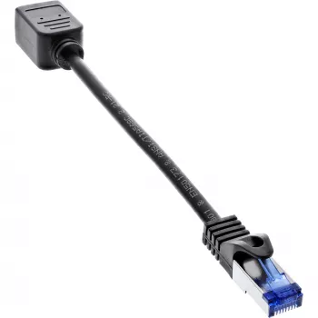 InLine komutacinio kabelio ilgintuvas, RJ45 apsauga, S/FTP (PiMf), Cat.6A, 0,2 m