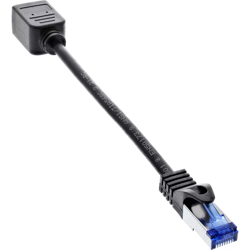 InLine komutacinio kabelio ilgintuvas, RJ45 apsauga, S/FTP (PiMf), Cat.6A, 0,2 m