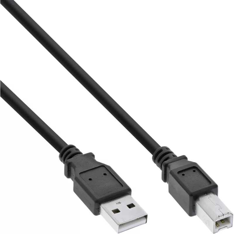 USB 2.0 laidas, A tipo kištukas / B tipo kištukas, juodas, 1 m, InLine 34511X