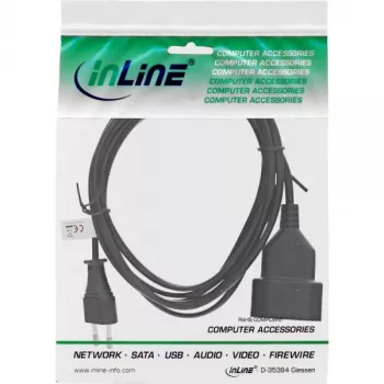 InLine Euro Type C kištukinis maitinimo ilgintuvas kištukas / lizdas, juodas, 2 m