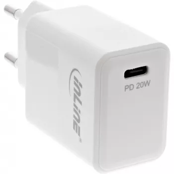 InLine USB PD įkroviklis, vienas USB-C, Power Delivery, 20 W, baltas