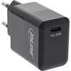 USB PD įkroviklis InLine 31500B vienas USB-C Power Delivery 20W juodas