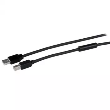 StarTech.com 50 pėdų (15 m) aktyvus USB 2.0 A į B laidas, ilgas USB spausdintuvo laidas, 1x USB-A (M), 1x USB-B (M) – juodas