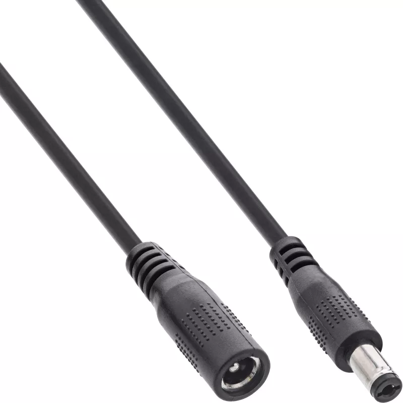 InLine DC ilgintuvo kabelis, DC kištukas/lytelė 5,5x2,1 mm, juodas, 3 m