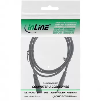 InLine DC ilgintuvo kabelis, DC kištukas/lytelė 5,5x2,1 mm, juodas, 3 m