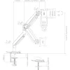 „InLine“ stalo laikiklis su pakėlimu ir USB/garso lizdais iki maks. 82 cm 32 colių 9 kg