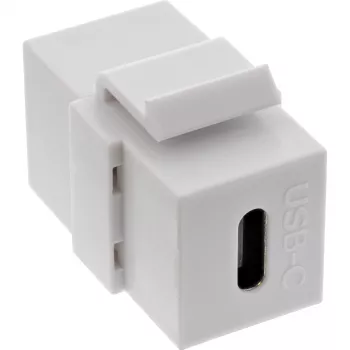 InLine USB 3.1 užfiksuojamas modulis, USB-C F/F, baltas korpusas