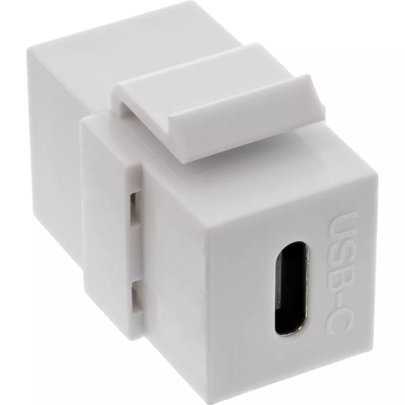 InLine USB 3.1 užfiksuojamas modulis, USB-C F/F, baltas korpusas