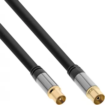 InLine Premium antenos kabelis, 4 kartus ekranuotas, >110 dB, juodas, 10 m