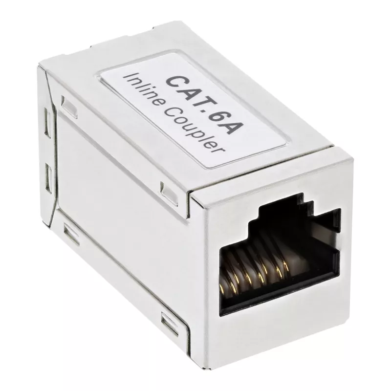 InLine Cat.6A adapteris, pilnai ekranuotas, metalinis, 2x RJ45 mot./mot., 1:1