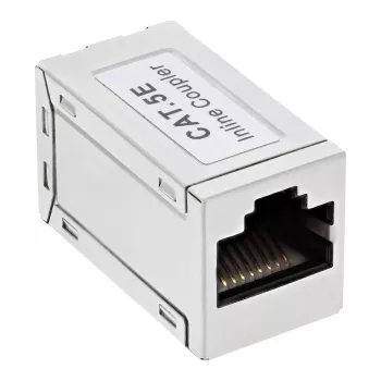 InLine Cat.5e adapteris, pilnai ekranuotas, metalinis, 2x RJ45 F/F, 1:1