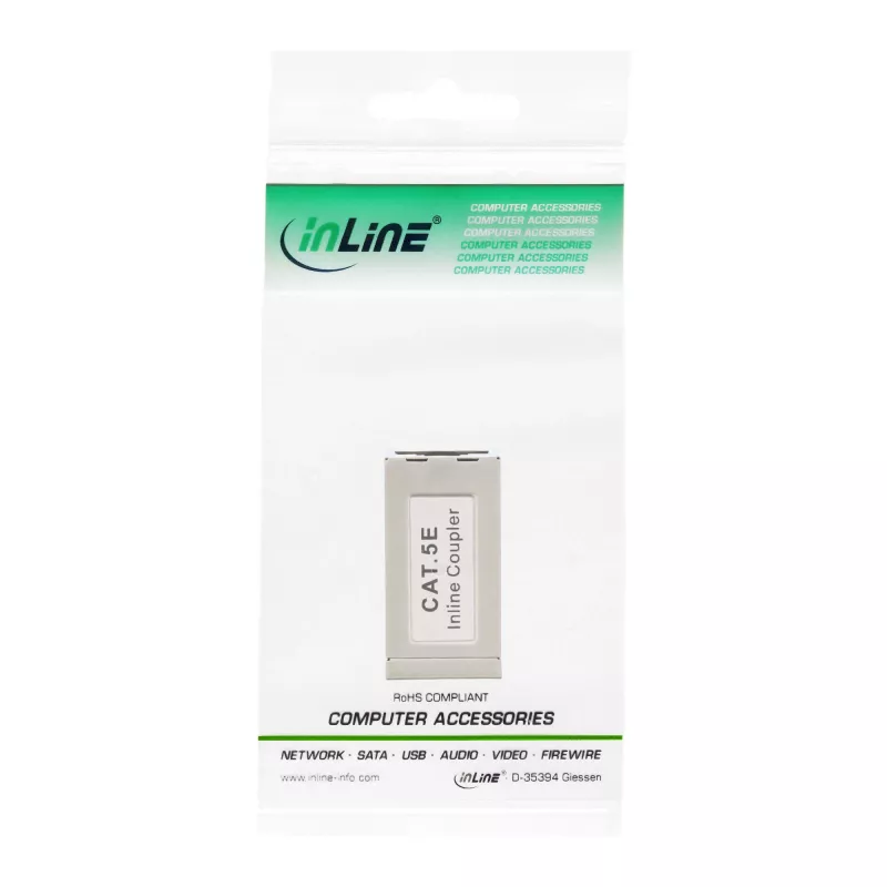 InLine Cat.5e adapteris, pilnai ekranuotas, metalinis, 2x RJ45 F/F, 1:1