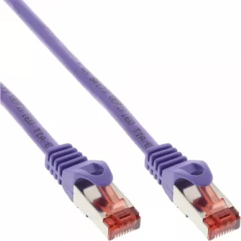 InLine komutacinis kabelis S/FTP PiMF Cat.6 250MHz PVC varis violetinis 0,25 m