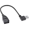 InLine USB 2.0 Smart kabelis kampuotas + reversinis A tipo kištukas / lizdas juodas 0,2 m