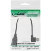 InLine USB 2.0 Smart kabelis kampuotas + reversinis A tipo kištukas / lizdas juodas 0,2 m