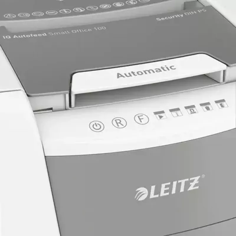 Leitz IQ Autofeed Small Office 100 Automatinis popieriaus smulkintuvas P5