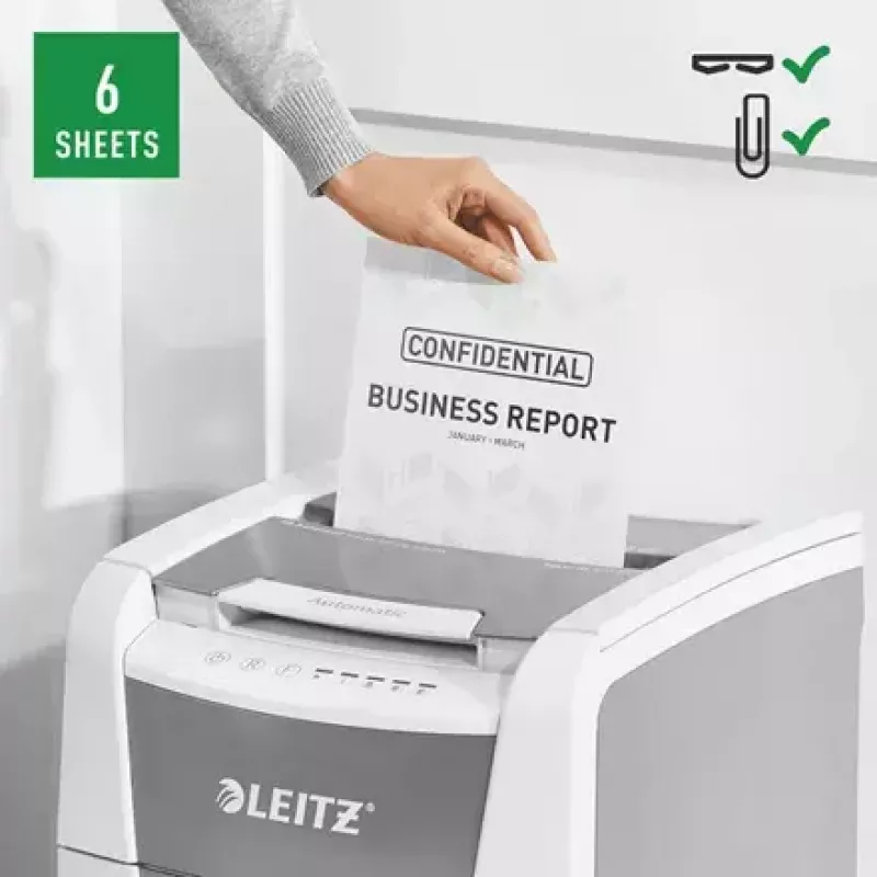 Leitz IQ Autofeed Small Office 100 Automatinis popieriaus smulkintuvas P5