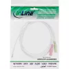InLine garso ausinių adapterio laidas, 3,5 mm kištukas 4 kontaktų / 2x 3,5 mm, baltas, 1 m