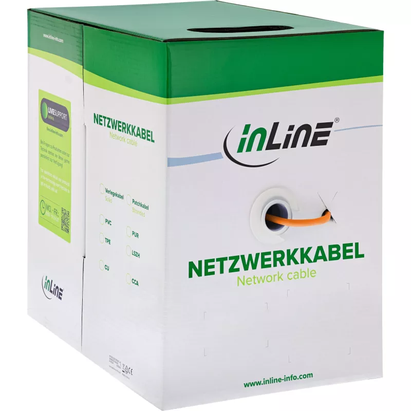 InLine Solid montažinis kabelis 250MHz S/STP Cat.6 CU AWG23 be halogeno 500m