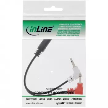 InLine Audio Plane ausinių adapterio laidas, 2x 3,5 mm kištukai į 3,5 mm lizdą 3 kontaktų, 0,15 m