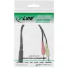 InLine garso ausinių adapterio kabelis, 2x 3,5 mm kištukas į 3,5 mm lizdą 4 kontaktų, OMTP, 0,15 m