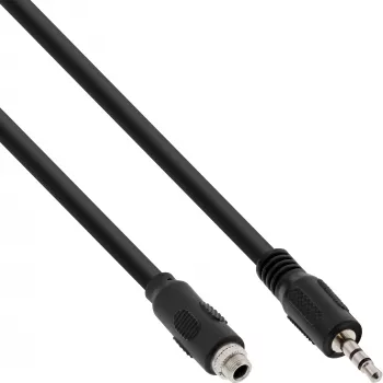 InLine garso adapterio kabelis, 3,5 mm stereofoninis kištukas/lizdas su sriegiu, 0,6 m