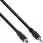 InLine garso adapterio kabelis, 3,5 mm stereofoninis kištukas/lizdas su sriegiu, 0,6 m