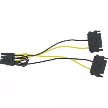InLine maitinimo adapterio laidas, 2x SATA kištukas / 8pin PCI-Express kištukas, 0,15 m