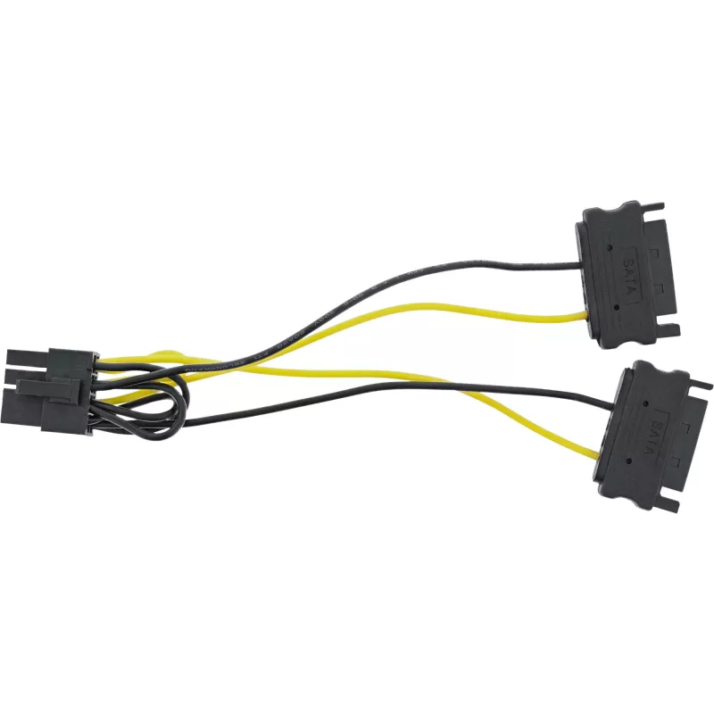 InLine maitinimo adapterio laidas, 2x SATA kištukas / 8pin PCI-Express kištukas, 0,15 m