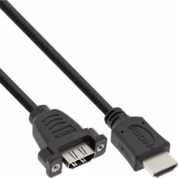 HDMI 4K2K adapteris Type A (kištukas) / A (lizdas) su flanšu 0,6 m InLine 17500B