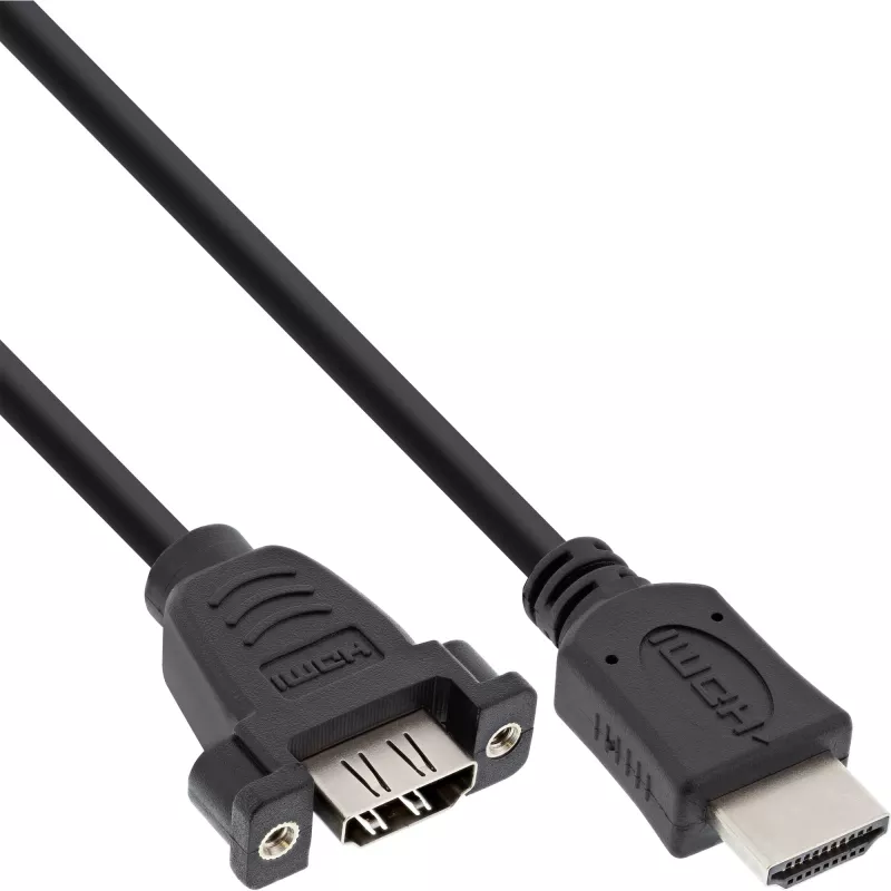 HDMI 4K2K adapteris Type A (kištukas) / A (lizdas) su flanšu 0,6 m InLine 17500B