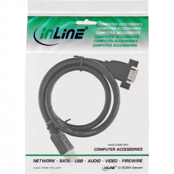 HDMI 4K2K adapteris Type A (kištukas) / A (lizdas) su flanšu 0,6 m InLine 17500B